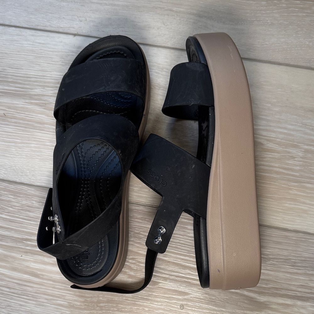 CROCS Black and Tan Women's Sandals